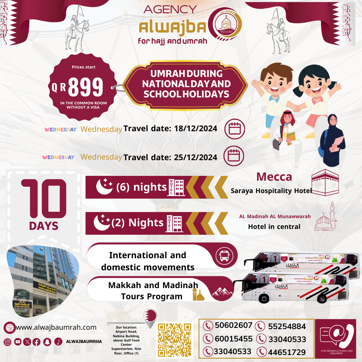 Umrah program by bus for 10 days