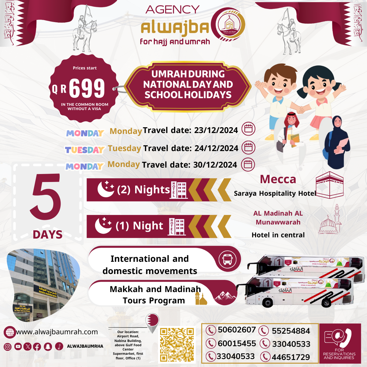 Umrah program by bus for 5 days