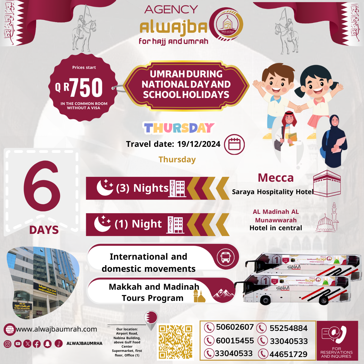 Umrah program by bus for 6 days