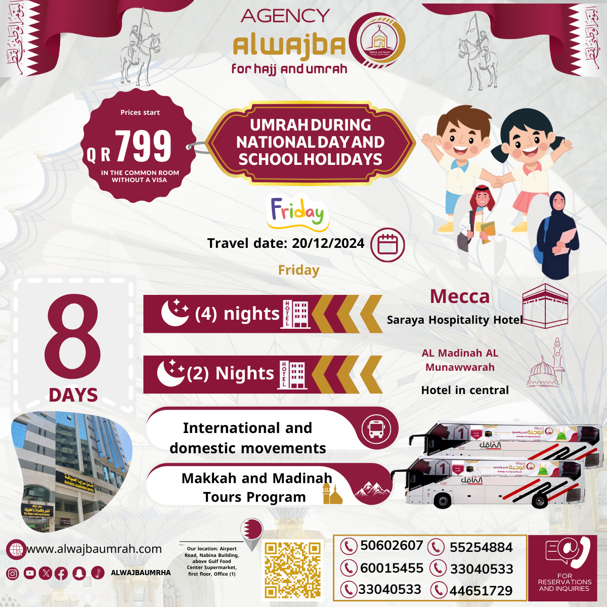 Umrah program by bus for 8 days