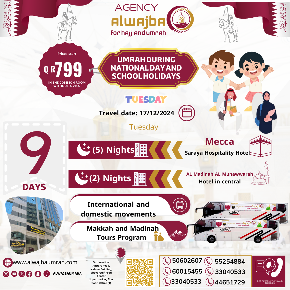 Umrah program by bus for 9 days